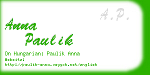 anna paulik business card